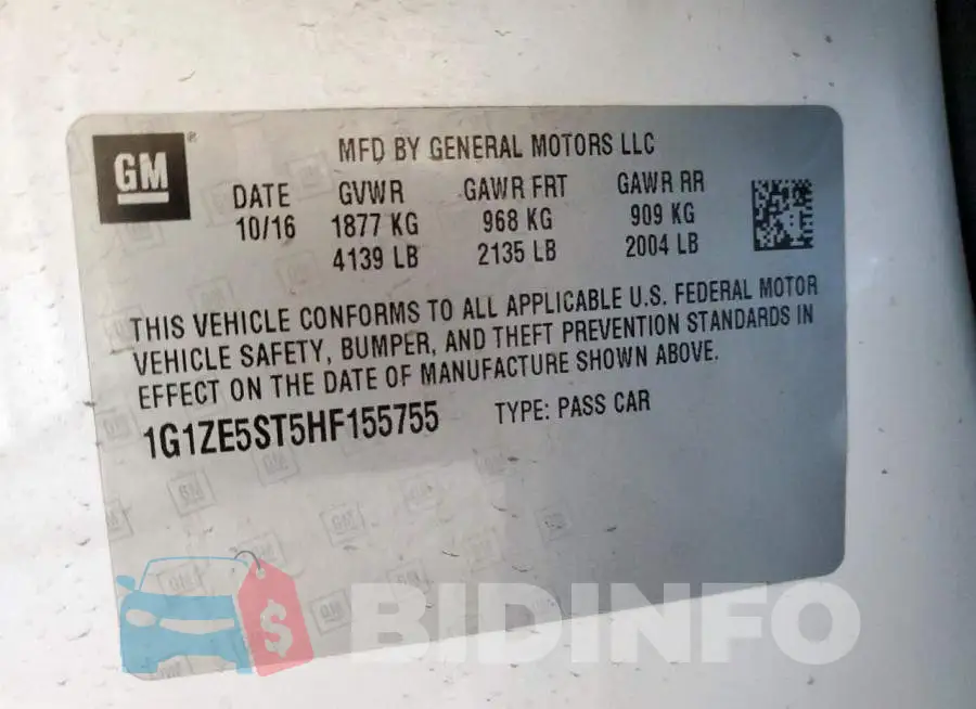 1G1ZE5ST5HF155755 Photo# 13