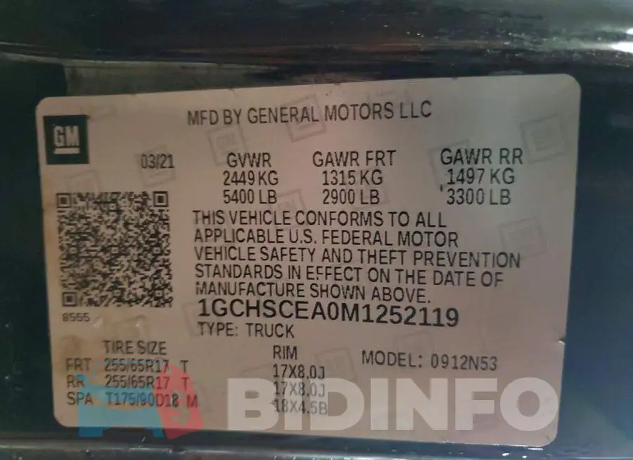 1GCHSCEA0M1252119 Photo# 12