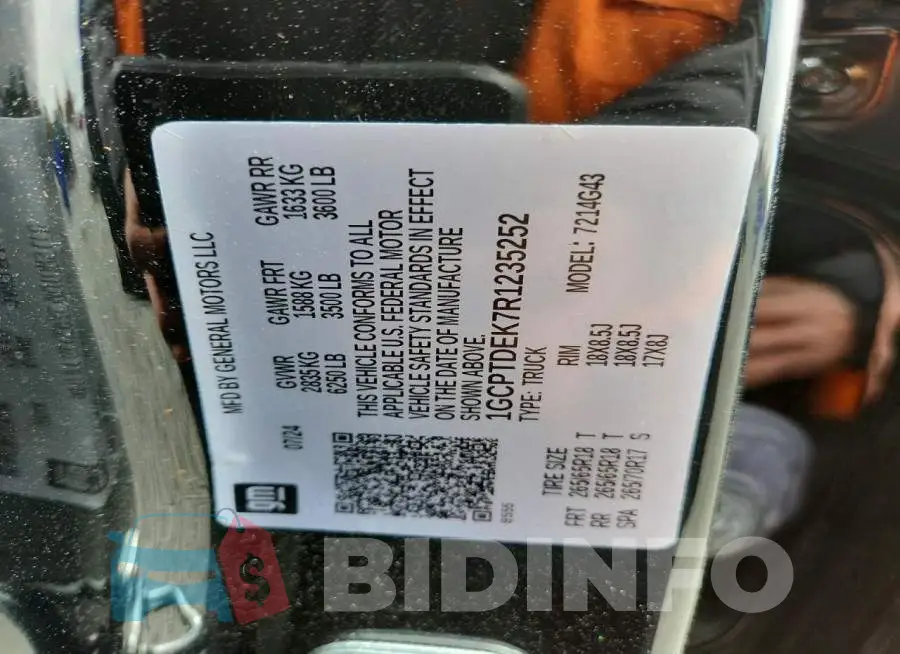1GCPTDEK7R1235252 Photo# 12