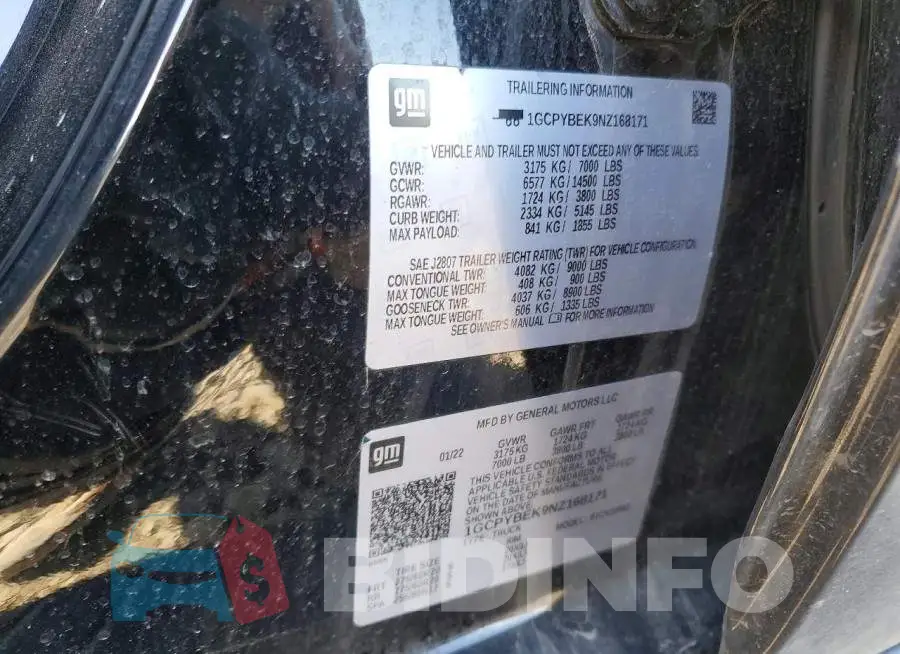 1GCPYBEK9NZ168171 Photo# 12