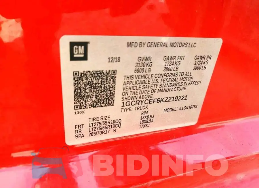 1GCRYCEF6KZ219221 Photo# 13