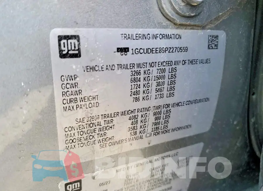 1GCUDEE89PZ270559 Photo# 12
