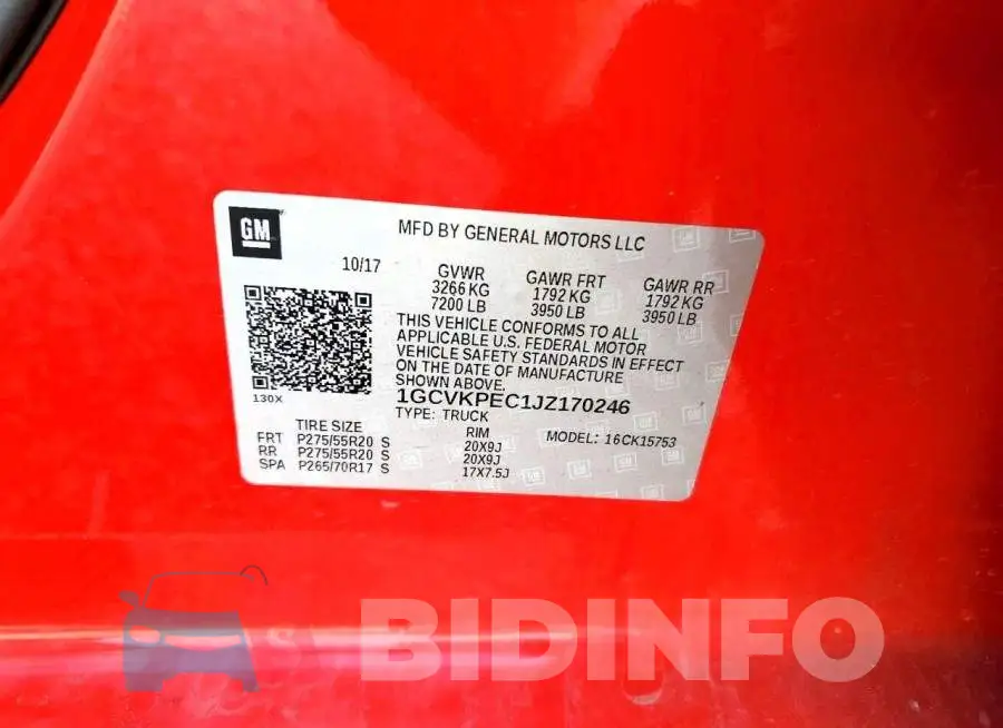 1GCVKPEC1JZ170246 Photo# 13