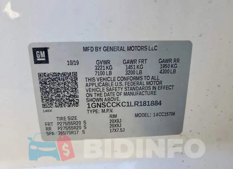 1GNSCCKC1LR181884 Photo# 13