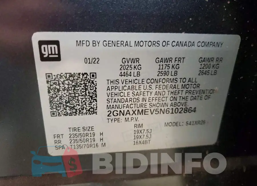 2GNAXMEV5N6102864 Photo# 13