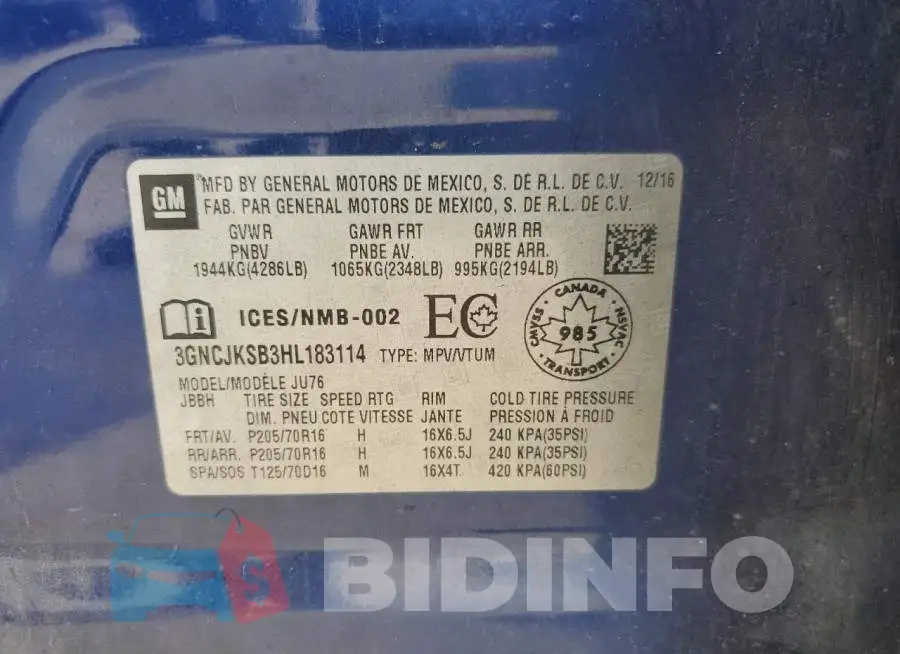 3GNCJKSB3HL183114 Photo# 12