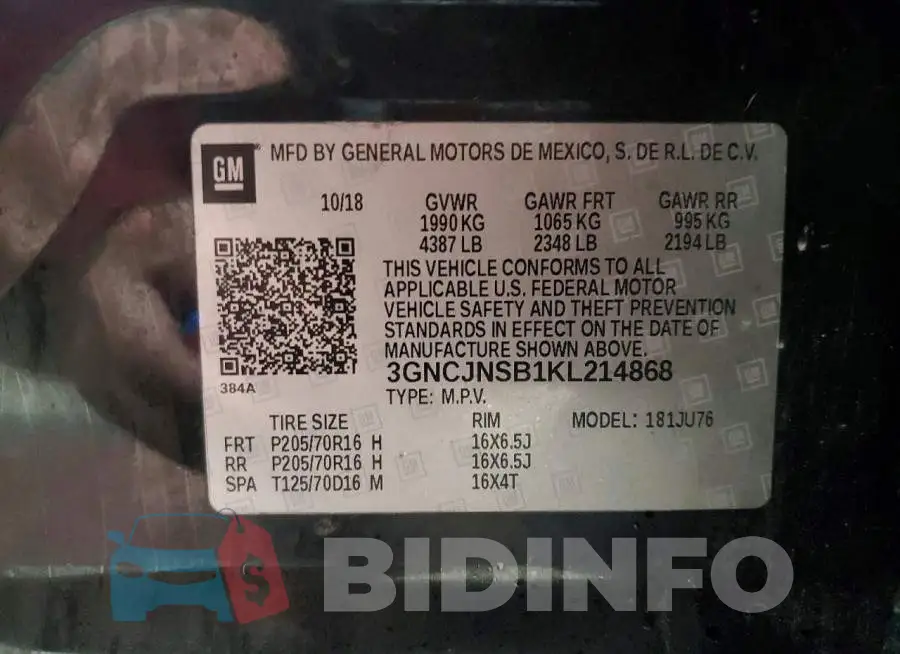 3GNCJNSB1KL214868 Photo# 13