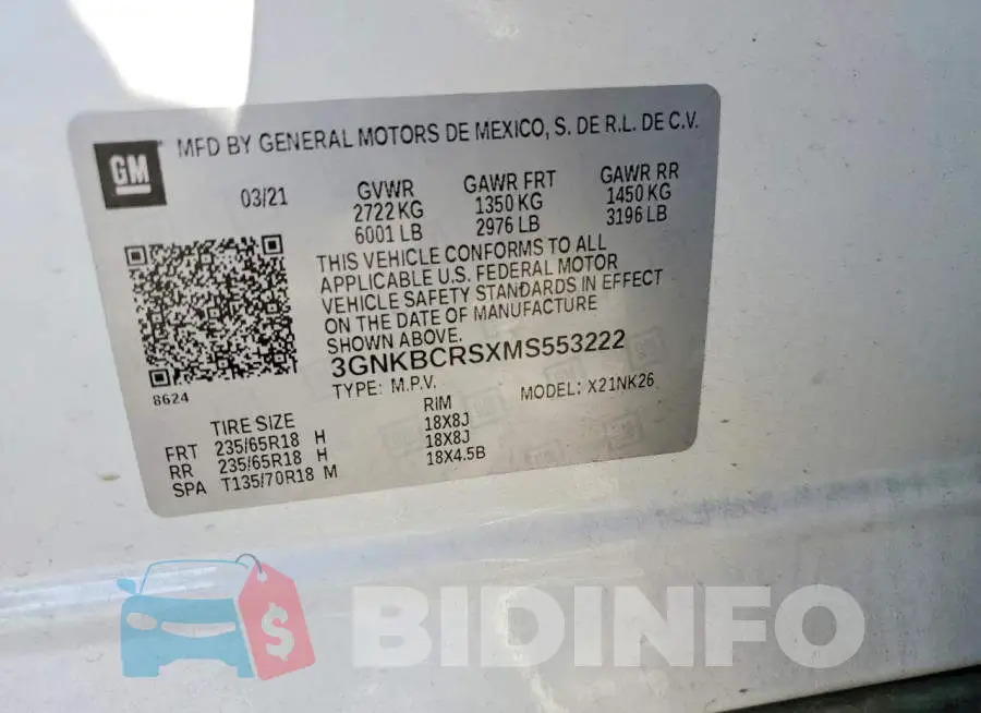 3GNKBCRSXMS553222 Photo# 13