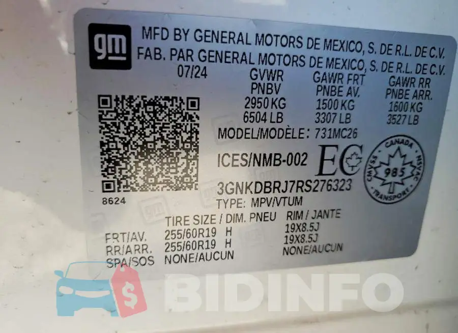 3GNKDBRJ7RS276323 Photo# 12