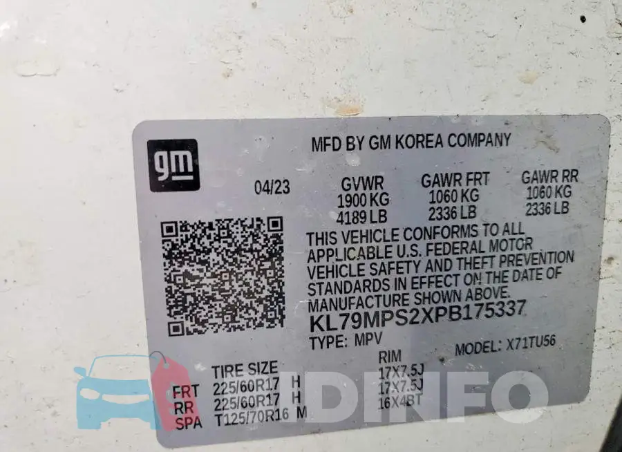 KL79MPS2XPB175337 Photo# 13
