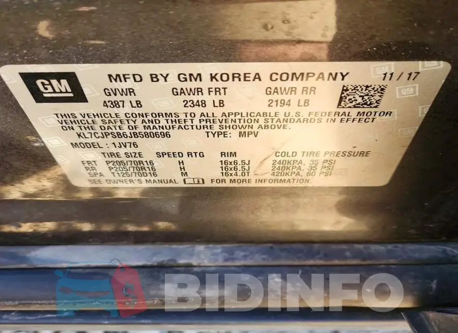 KL7CJPSB6JB580696 Photo# 13