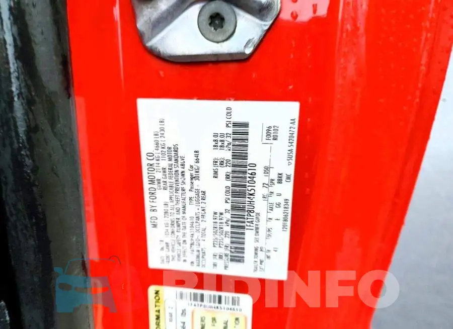 1FATP8UH4K5104610 Photo# 13