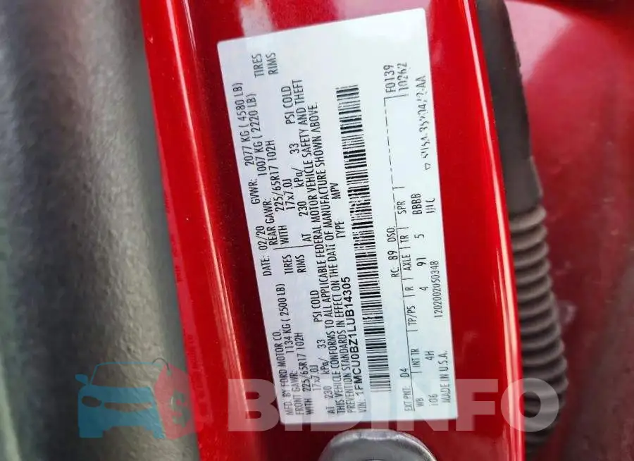 1FMCU0BZ1LUB14305 Photo# 12