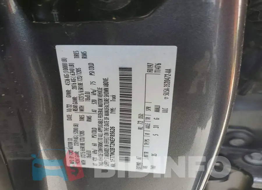1FT7W2BT2NEF85626 Photo# 12