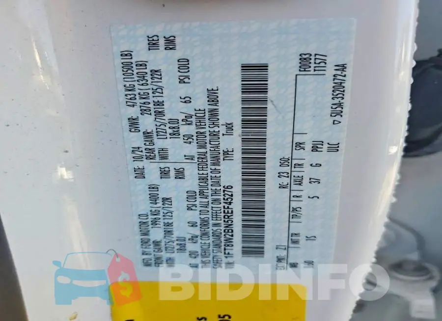 1FT8W2BN5REF45276 Photo# 12
