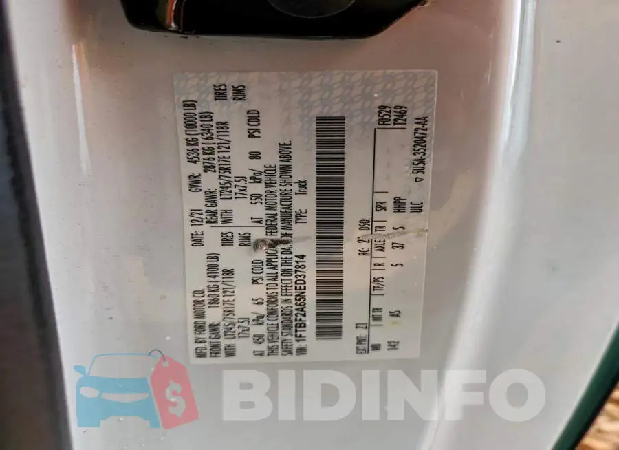 1FTBF2A65NED37814 Photo# 12