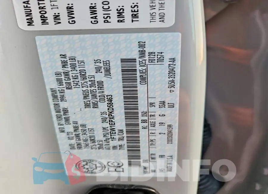 1FTEW1EPXPKD58463 Photo# 13
