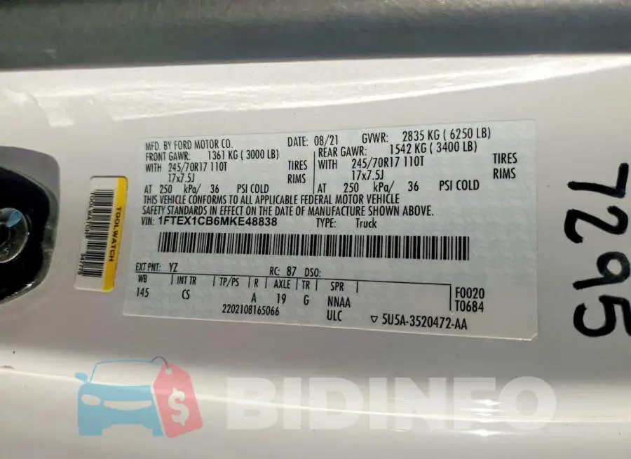 1FTEX1CB6MKE48838 Photo# 12