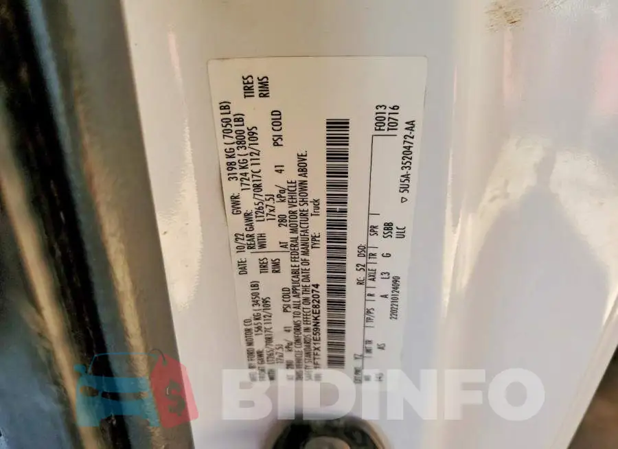 1FTFX1E59NKE82074 Photo# 12