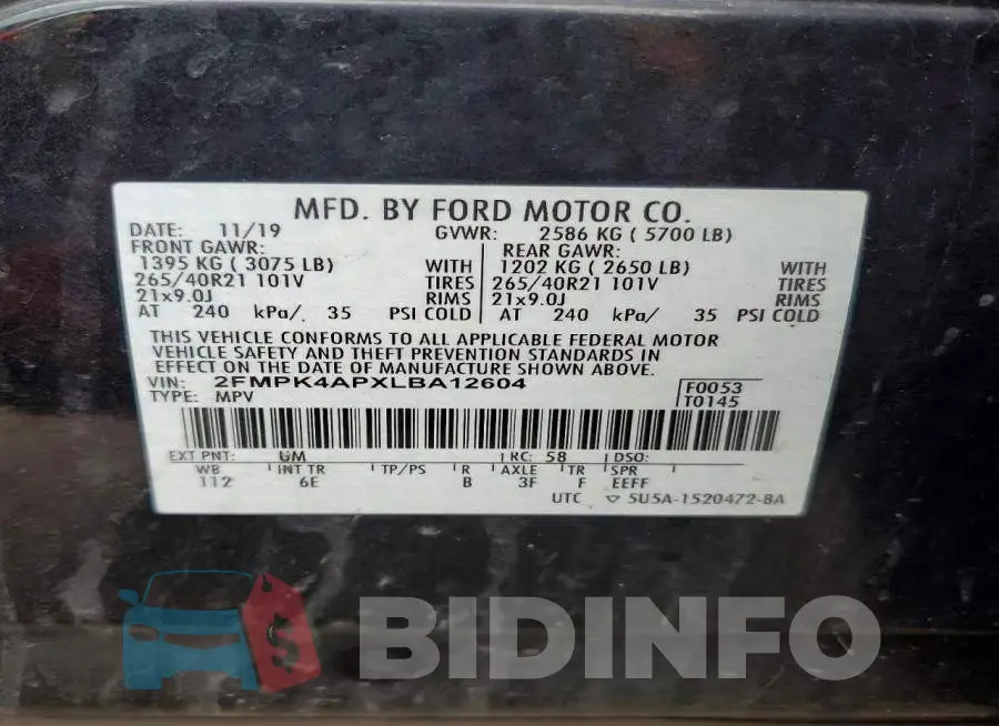 2FMPK4APXLBA12604 Photo# 13