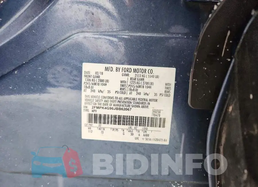 2FMPK4G96JBB62067 Photo# 13
