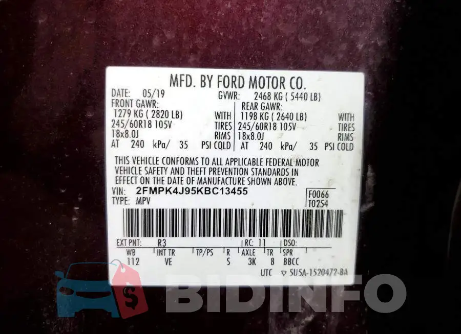 2FMPK4J95KBC13455 Photo# 13