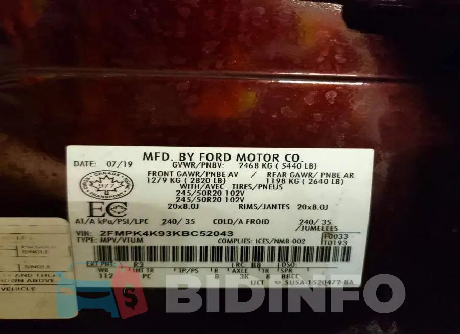2FMPK4K93KBC52043 Photo# 13