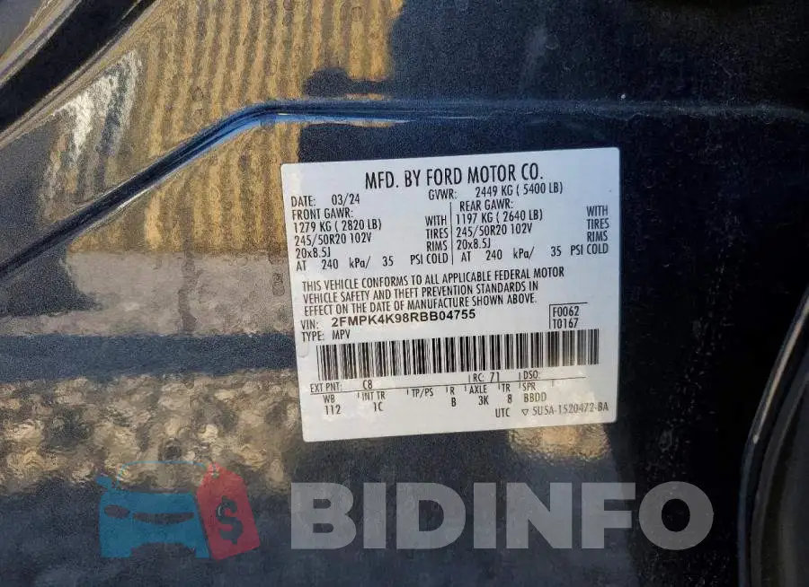 2FMPK4K98RBB04755 Photo# 13