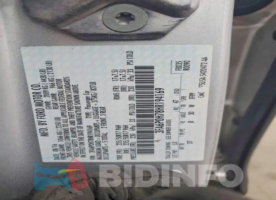 3FA6P0H78HR194169 Photo# 12