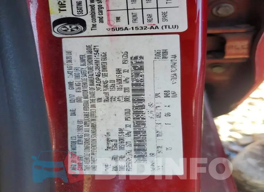 3FADP4BJ8HM115471 Photo# 12