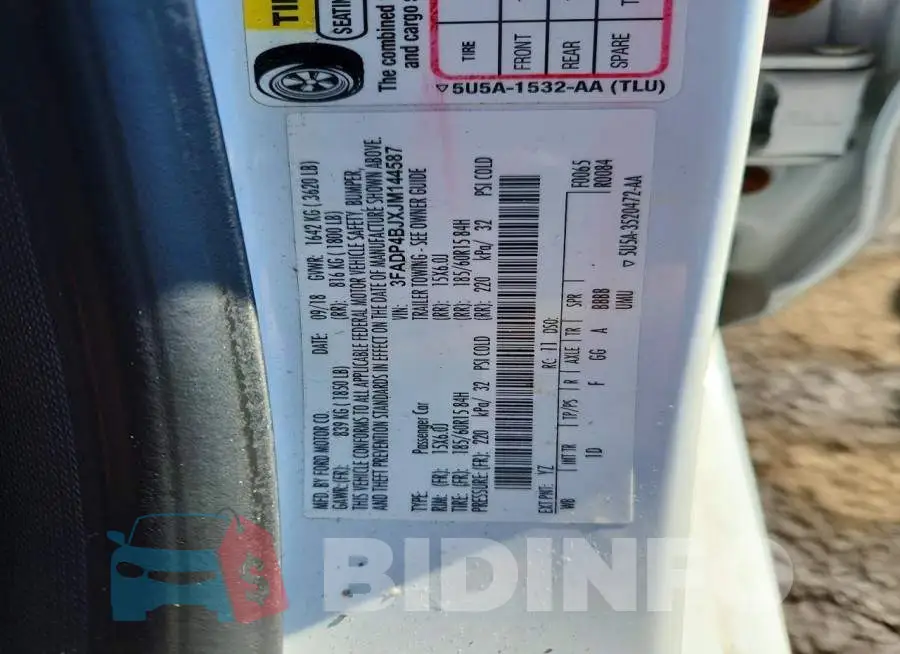3FADP4BJXJM144587 Photo# 12
