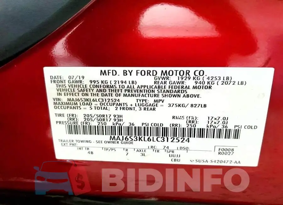 MAJ6S3KL6LC312524 Photo# 12