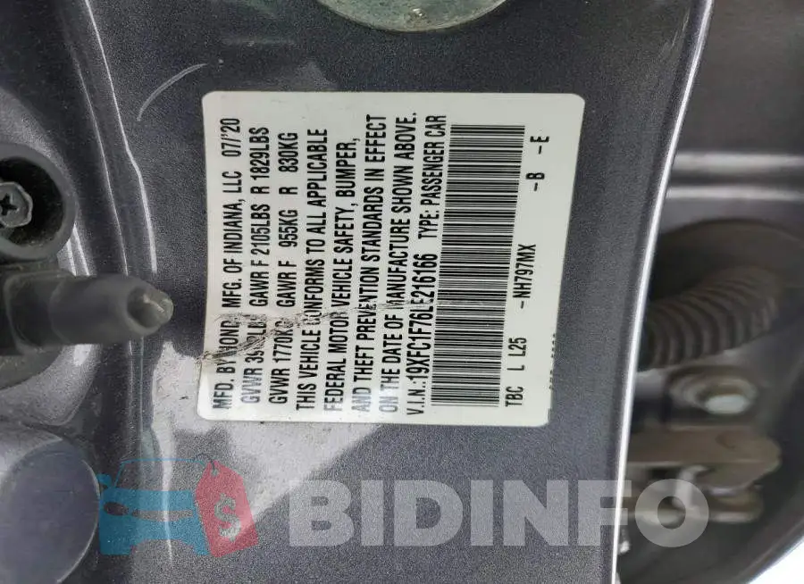 19XFC1F76LE216166 Photo# 12