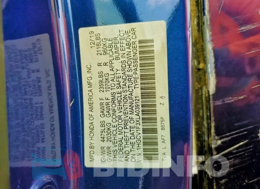 1HGCV1F3XLA039121 Photo# 12