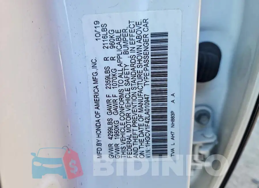 1HGCV1F42LA010947 Photo# 12