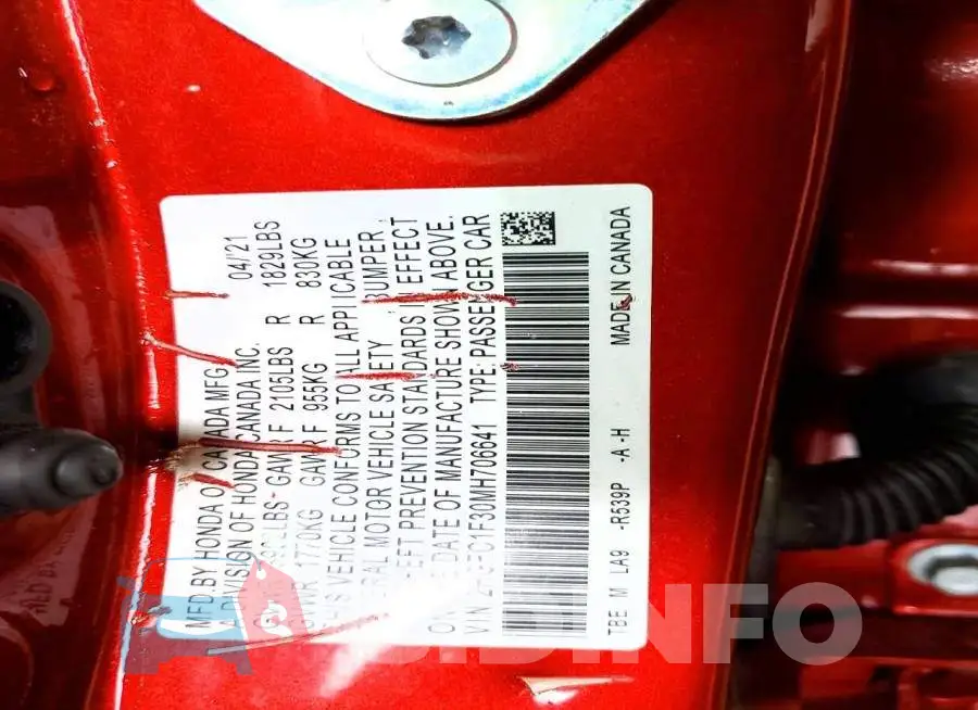 2HGFC1F30MH706641 Photo# 12