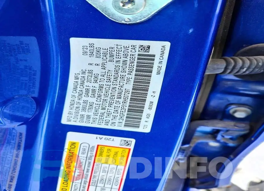 2HGFE2F51RH507297 Photo# 13