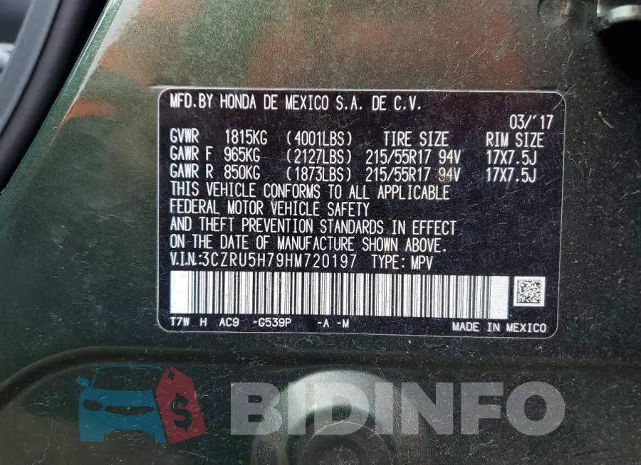 3CZRU5H79HM720197 Photo# 13