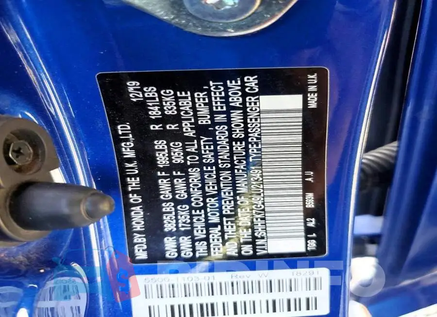 SHHFK7G49LU213491 Photo# 12