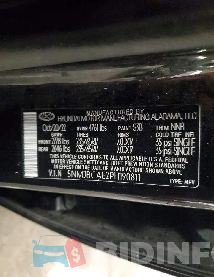5NMJBCAE2PH190811 Photo# 13