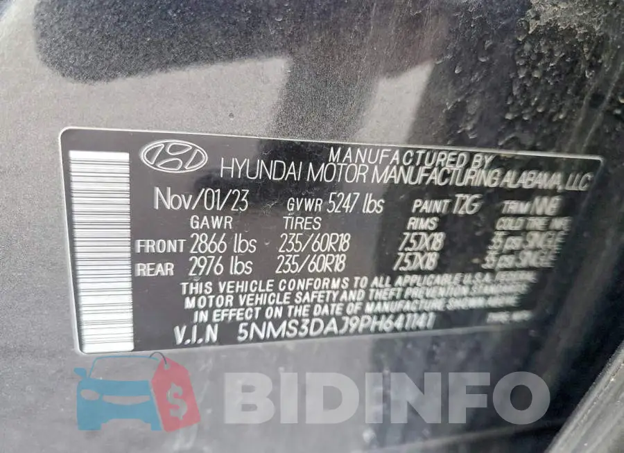 5NMS3DAJ9PH641141 Photo# 13