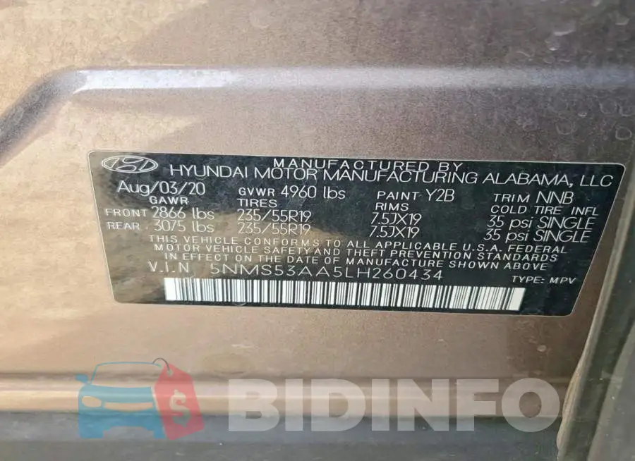 5NMS53AA5LH260434 Photo# 13