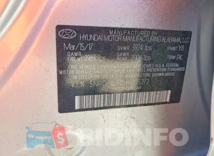 5NPD74LF0HH205272 Photo# 13