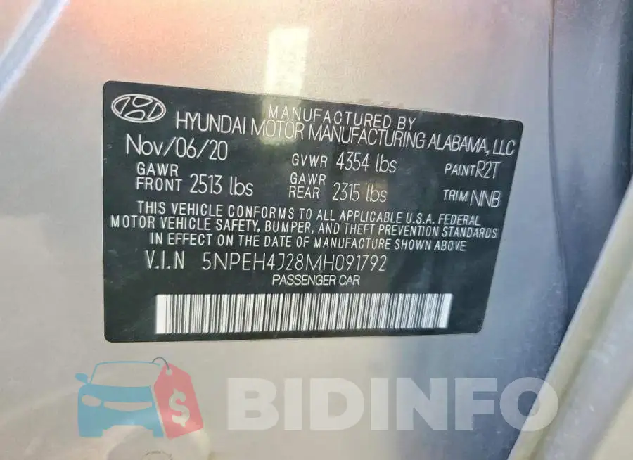 5NPEH4J28MH091792 Photo# 12
