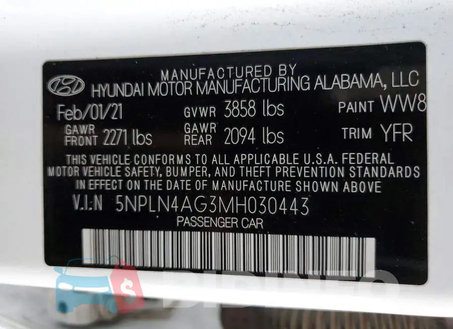 5NPLN4AG3MH030443 Photo# 12
