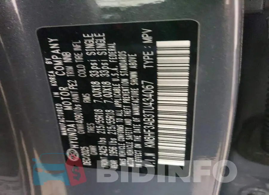 KM8HF3AB3TU434067 Photo# 14
