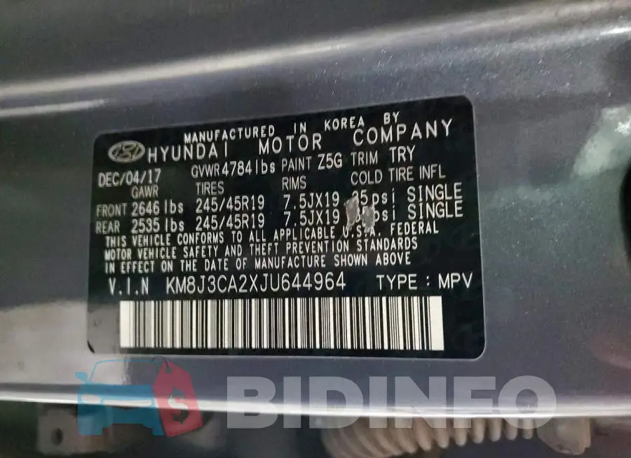 KM8J3CA2XJU644964 Photo# 13