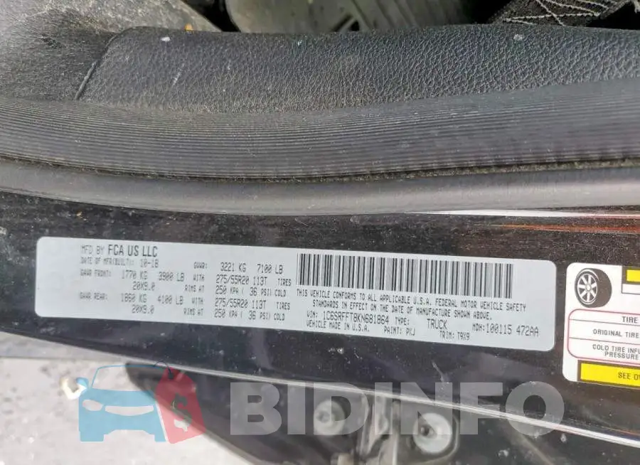 1C6SRFFT8KN681864 Photo# 12