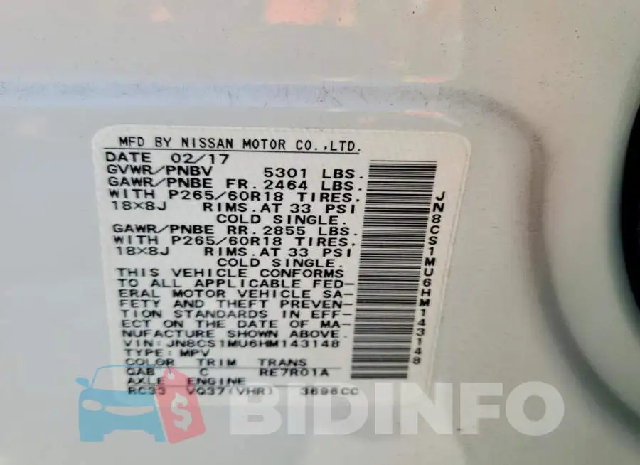 JN8CS1MU6HM143148 Photo# 13