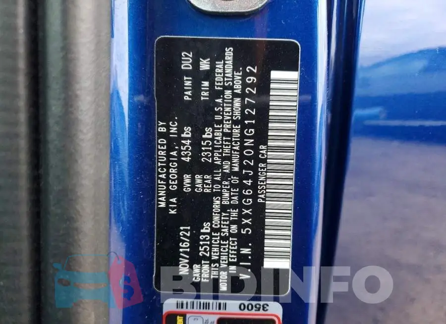 5XXG64J20NG127292 Photo# 12